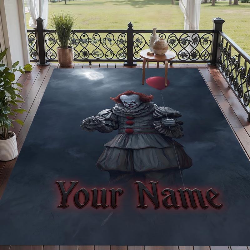 Custom Text IT Pennywise Pattern Floor Rug Soft Indoor Carpet Mat Living Room Bedroom