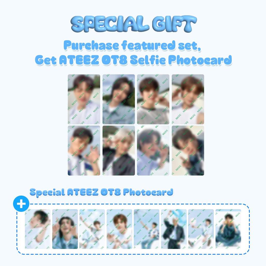 NACIFIC ATEEZ Summer Vibe Set, OT8, фотокарточки, календула, очищение, увлажнение