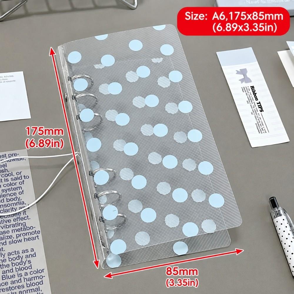 Removable Cover Loose Leaf Binder Polka Dot Print Refillable Notebook PVC Notebook Cover Students
