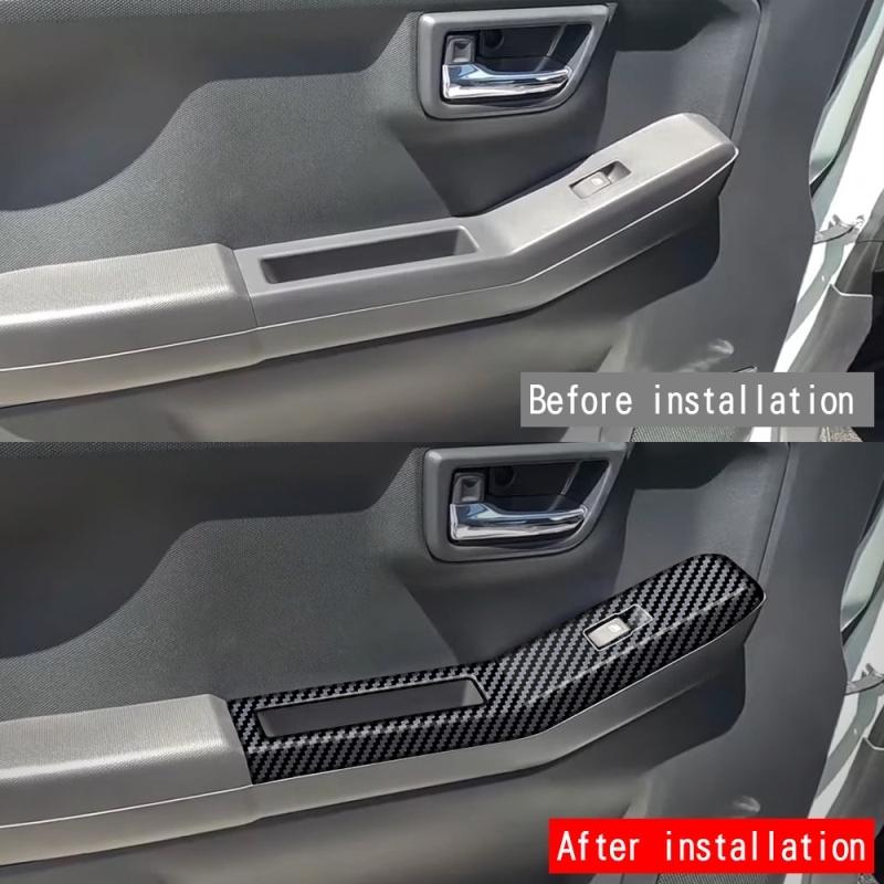 RHD For DAIHATSU TAFT 2024 2025 Interior ABS Carbon Fiber ide Armrest Window Lift panle glass rise control Switch Cover Trim
