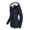 Women Hooded Collar Long Sleeve Solid Color Zipper Lamb Velvet Thickened Warm Parka S-5XL