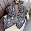 New Korean Version of Classic Plaid Big Square Scarf Fashionable Exterior Shawl Temperament Versatile Silk Scarf for Women