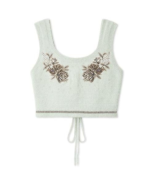 Lily Brown Motif Knit Bustier LWNT244164 MNT LB×KM Women's