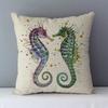 Vintage Nautical Patterns Double-Sided Printed Pillow Cover Short Plush Suitable Living Rooms Bedrooms Sofas Throw Cushion Cover