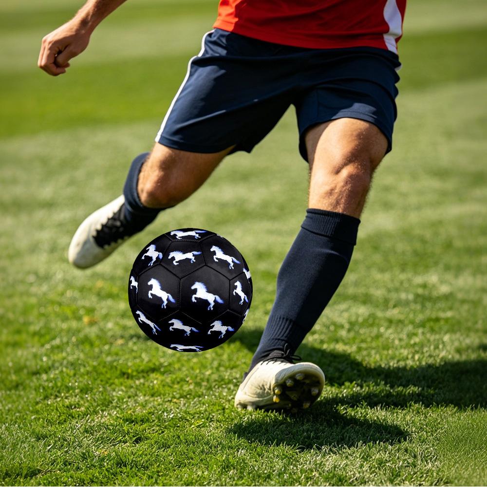 1pc Equestrian Spirit Theme Soccer Ball Football, Size 5, Lightweight PVC, Outdoor Training Soccer Ball,Gift j61414