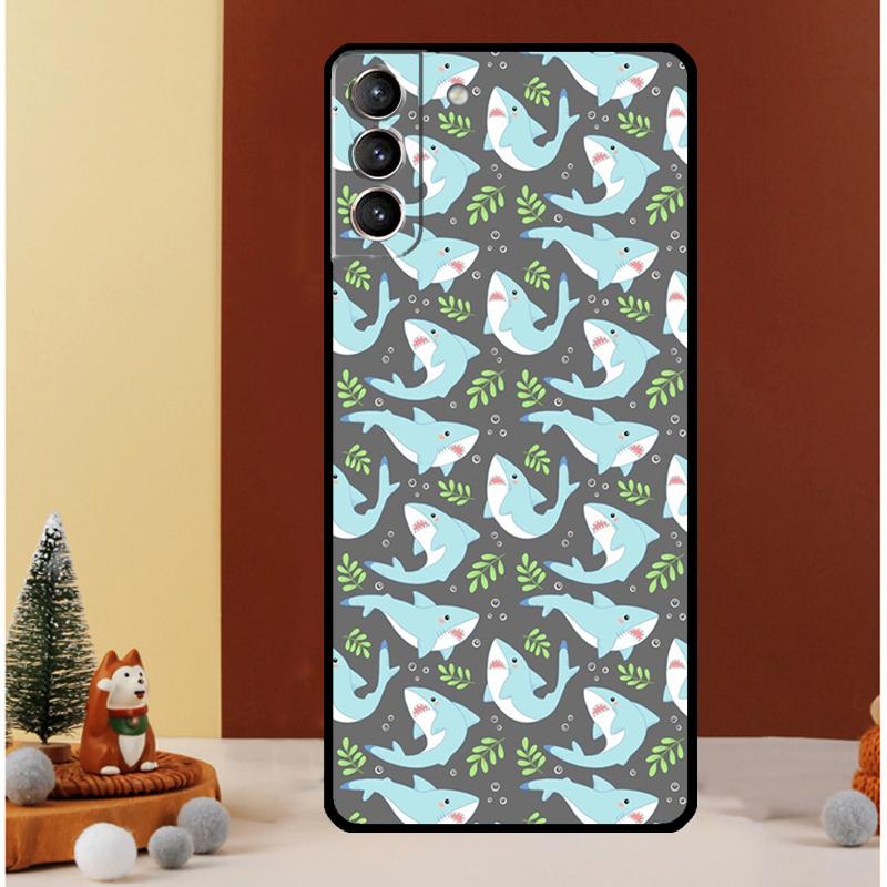 Чехол Кит-акула для Samsung Galaxy S23 Ultra S24 S22 Note 20 Ultra 10 Plus S8 S9 S10 S20 S21 FE