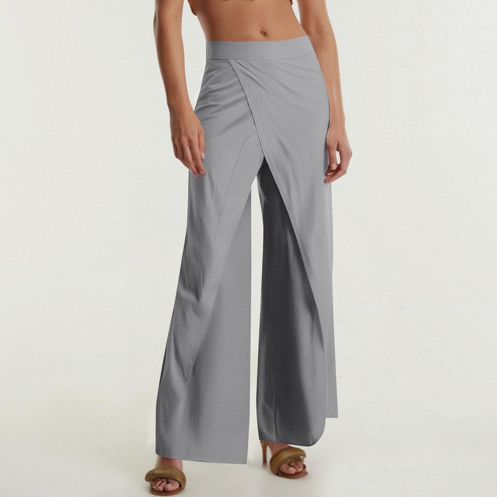 Женские модные однотонные спортивные штаны для фитнеса и йоги, широкие брюки