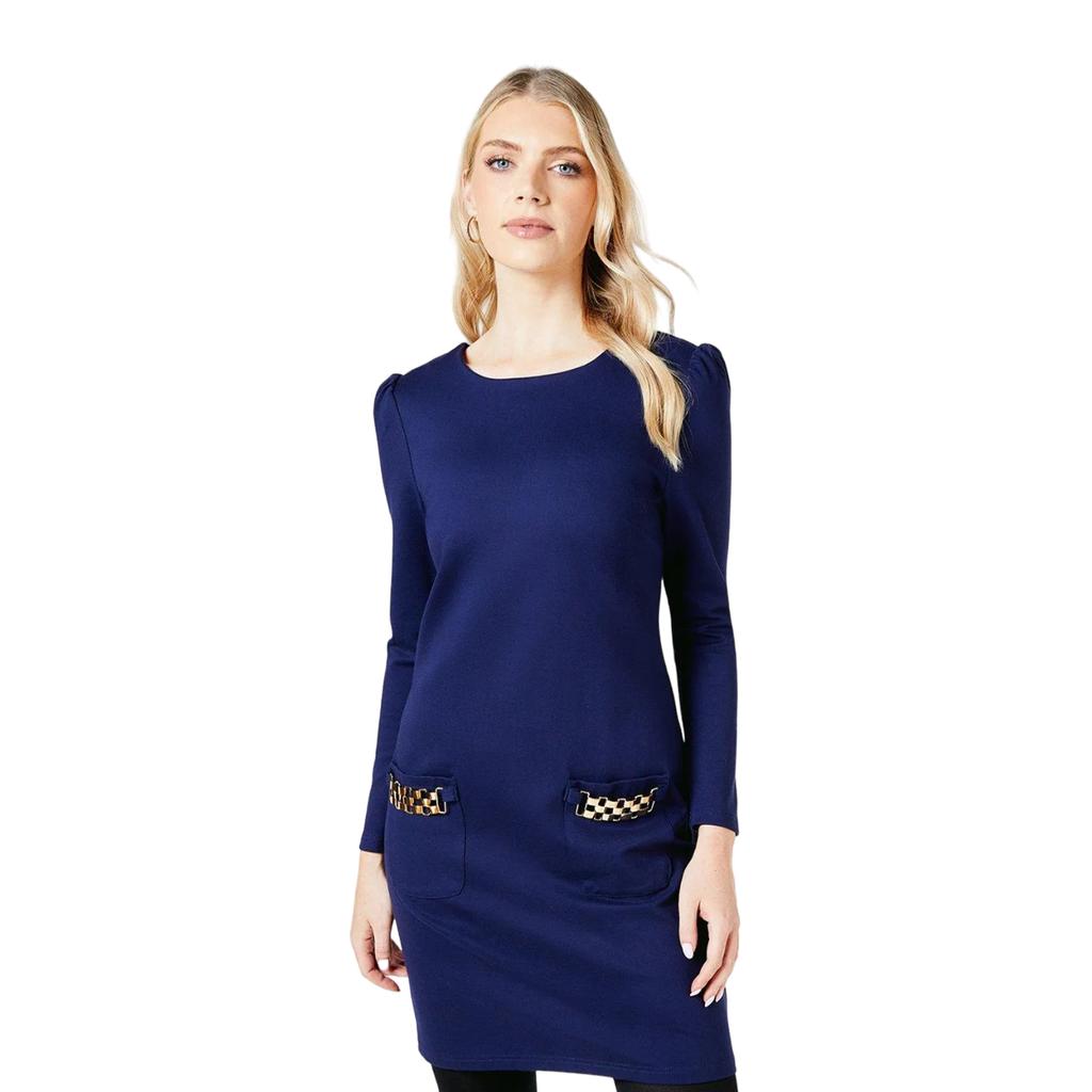 Принципы Женское/Дамское Платье-футляр с карманами понте