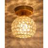 Metal Dual Ring Crystal Flush Mount Ceiling Light, for Hallway Light Fixture Ceiling Flush Mount (Semi Globe)