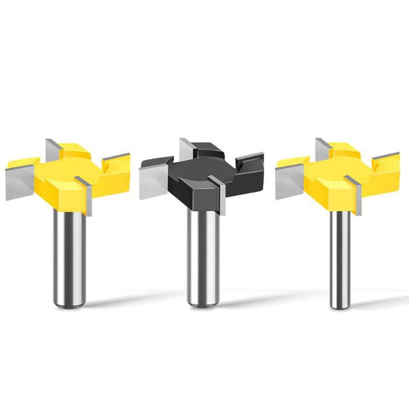 Четырехточечная фреза T-Cutter Sole Clearing Фреза для прорезки пазов Четырехточечная фреза для прорезки пазов Инструменты для деревообработки 8 мм 1/2 дюйма Хвостовик 12 мм