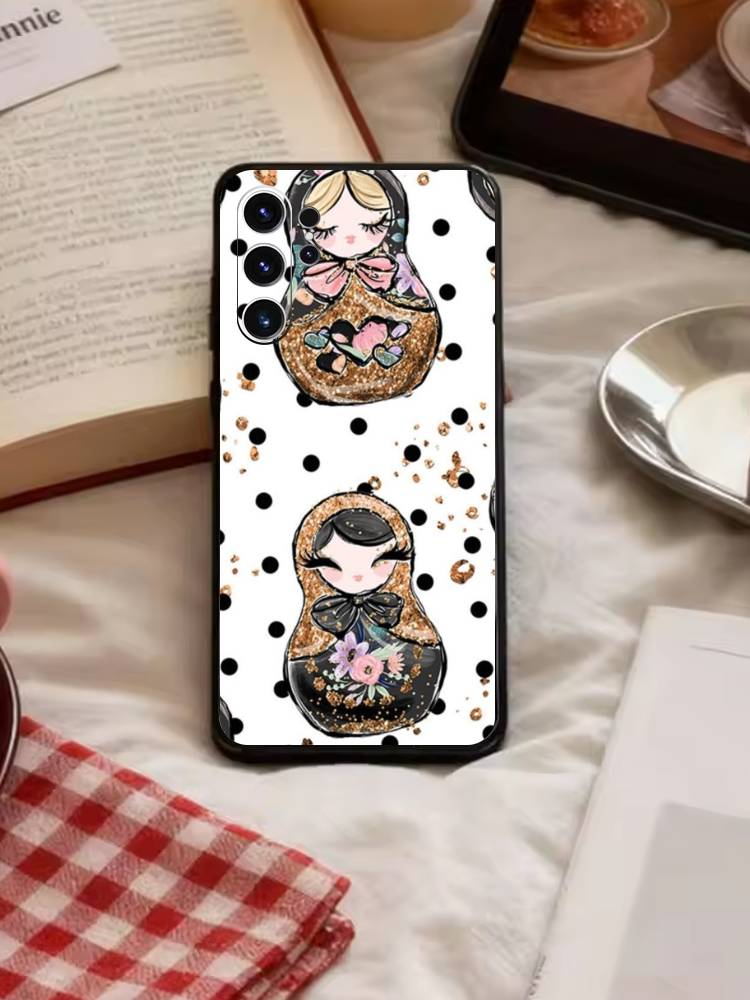 D-Russian Dolls Matryoshka Phone Case For Samsung S26,S25,S24,S23,S22,S21,S20,Plus,Fe,Lite,Others Black Cover