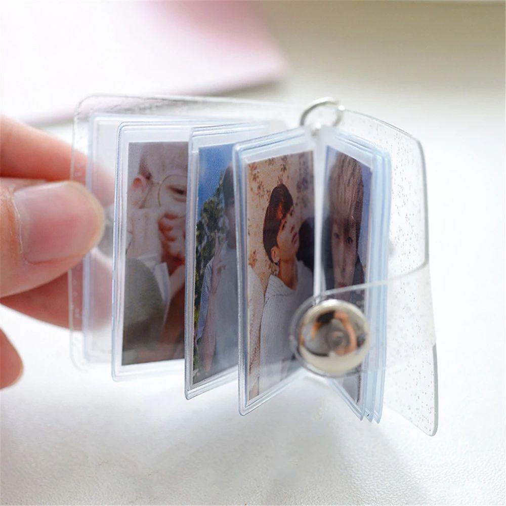 Interstitial Card Holder Mini Photo Holder 1 2 Inch Card Bag Card Book Keyring Photo Album Keychain