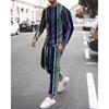 Men's New 2-piece Sports Shirt 3D Printing Long Sleeved Pants T-shirt Set Fashion Casual Street Wear Men's 2-piece Set