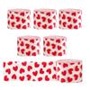 Pack Of 6 Valentines Heart Print Crepe Paper Rolls Colorful Ribbon Wedding Party Decorations Handmade Craft Supplies