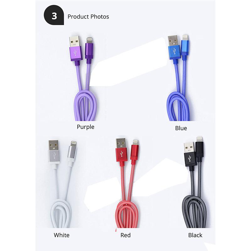 Braided Black Lighting Usb Charge Cable Sync Cord For Ios Iphone
