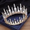 Vintage Baroque Crystal Wedding Crown Hair Jewelry Bridal Headdress Queen King Bride Tiaras Diadem For Party Head Ornaments