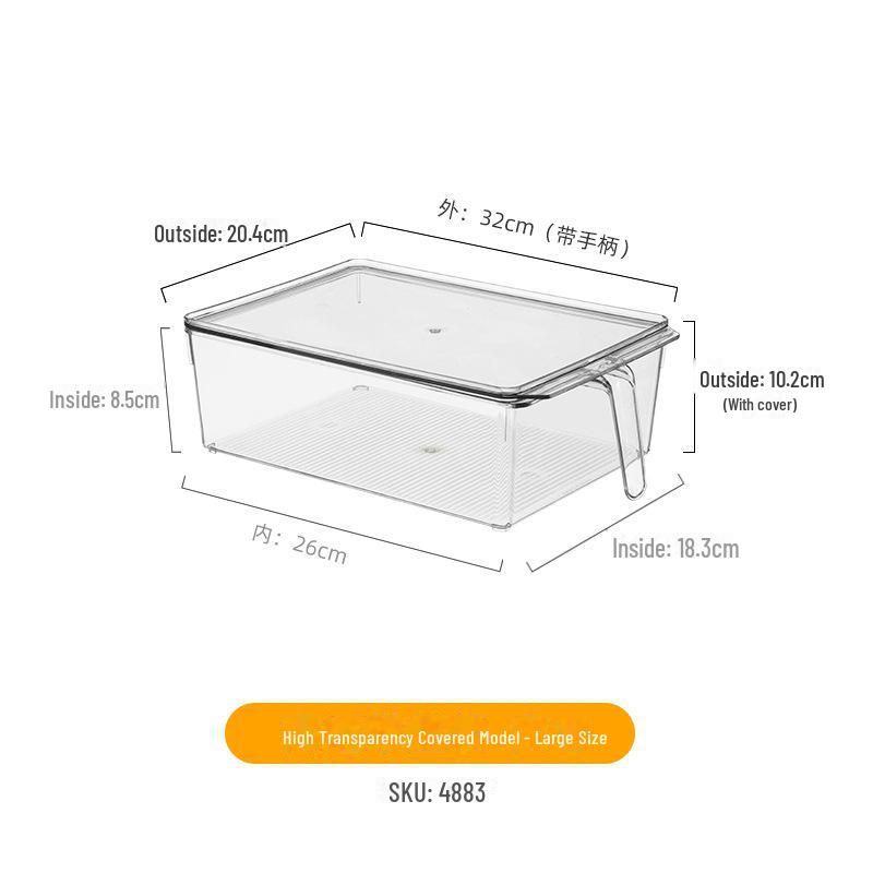 Refrigerator Storage Drawer Box, Food-Grade Transparent PET Basket