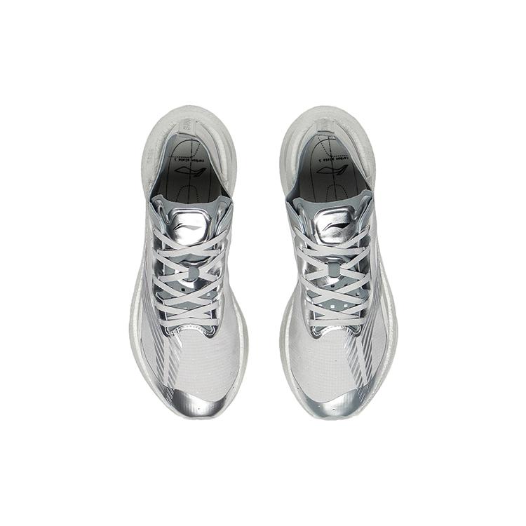 Li Ning Shadow 1.0 Тканевая Амортизация Скользкая Устойчивая к Истиранию Дышащая Низкие Беговые Кроссовки Мужские Серебристые ARRS001-7
