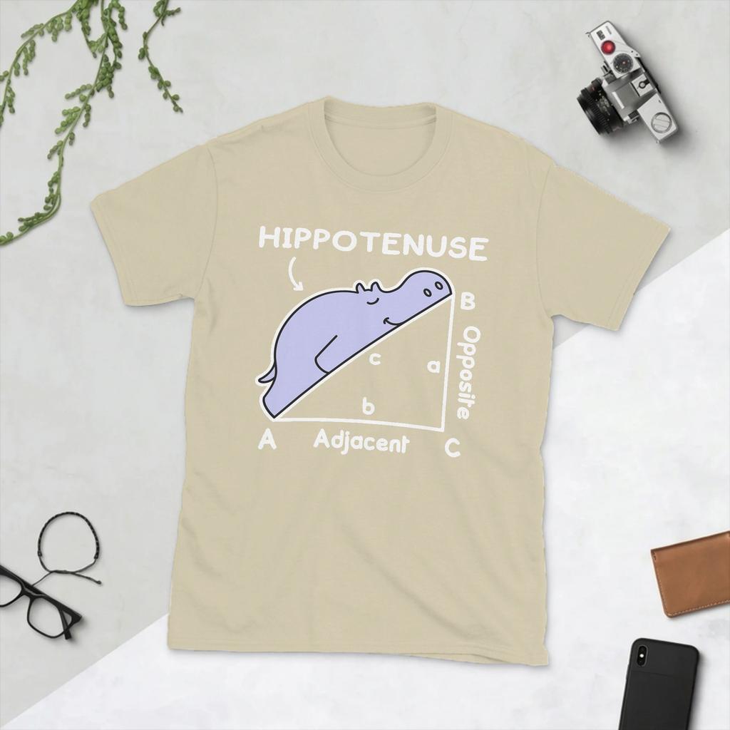 Hypotenuse Math Pun Hippotenuse Unisexs T Shirt Novelty Tee Shirt Short Sleeve Crew Neck TShirts 100 Cotton Summer Clothing