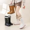 Женские модные высокие резиновые сапоги, водонепроницаемые и нескользящие, резиновые туфли, непромокаемая рабочая обувь для ношения на улице, водонепроницаемая обувь