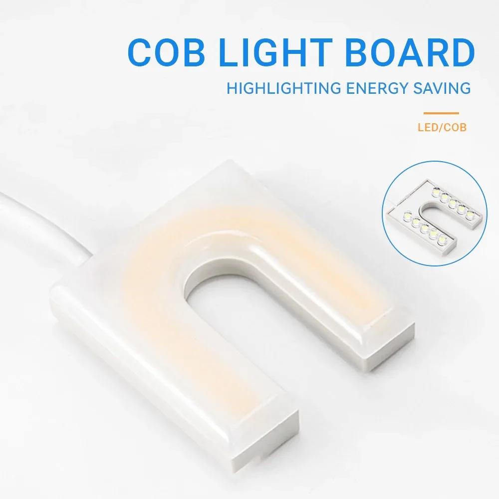 Светильник для швейной машины с вилкой ЕС/США 10LED/COB U-образной формы, гибкий промышленный светильник с магнитным основанием, рабочее освещение для верстака