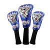 1 Set Pu Golf-sports Wood Club Head Cover Skull Pattern Exquisite Cue Cap Cover With Exquisite Embroidery Craftsmanship Cover