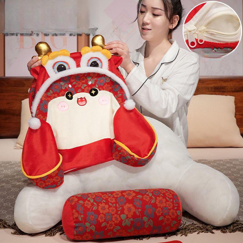 Red Bedhead Cushion Waist Cushion Soft Bag with Large Backrest for Bed Waist Protection Seasonal Availability of Pillows Office Rest Backrest Pad