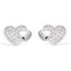 [N6879] - Silver 'Love' Silver Earrings (rhodium-plated) - 11x8 Mm