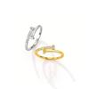 Fashionable and Light Luxury Double T Titanium Steel Ring Women's High-end Index Finger Ring Trendy Accessory