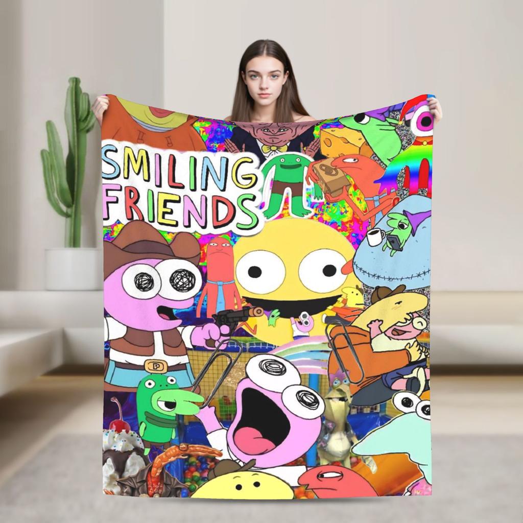 Smiling Friend Games Blanket Quality Warm Throw Blanket Winter Travel Office Outdoor Novelty Bedspread