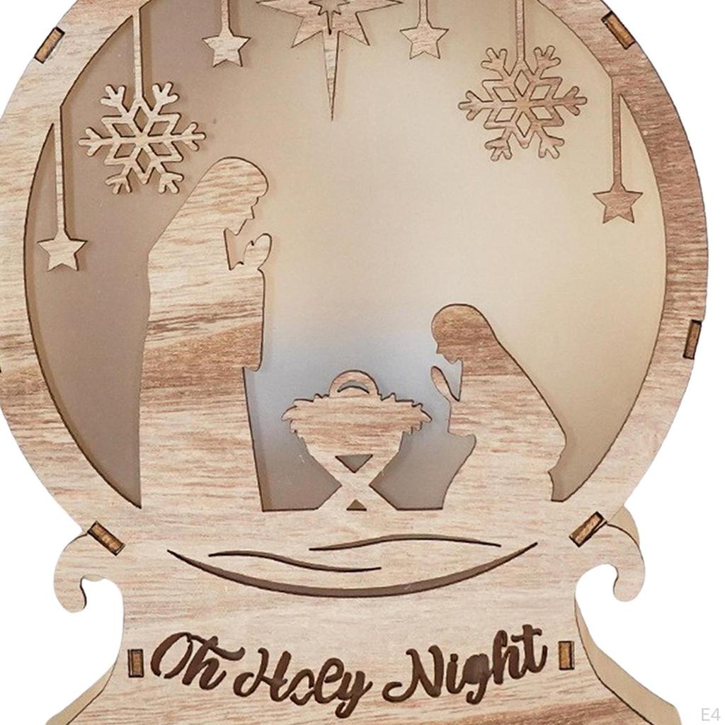 Nativity Scene Light Christmas Decor Ornament for Office Desktop Table
