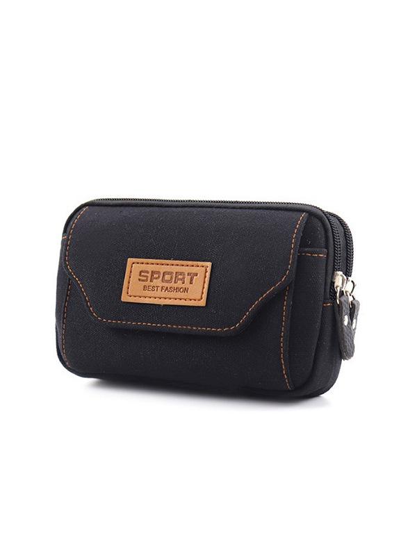 Мужская кожаная и холщовая многофункциональная поясная сумка для строительных площадок