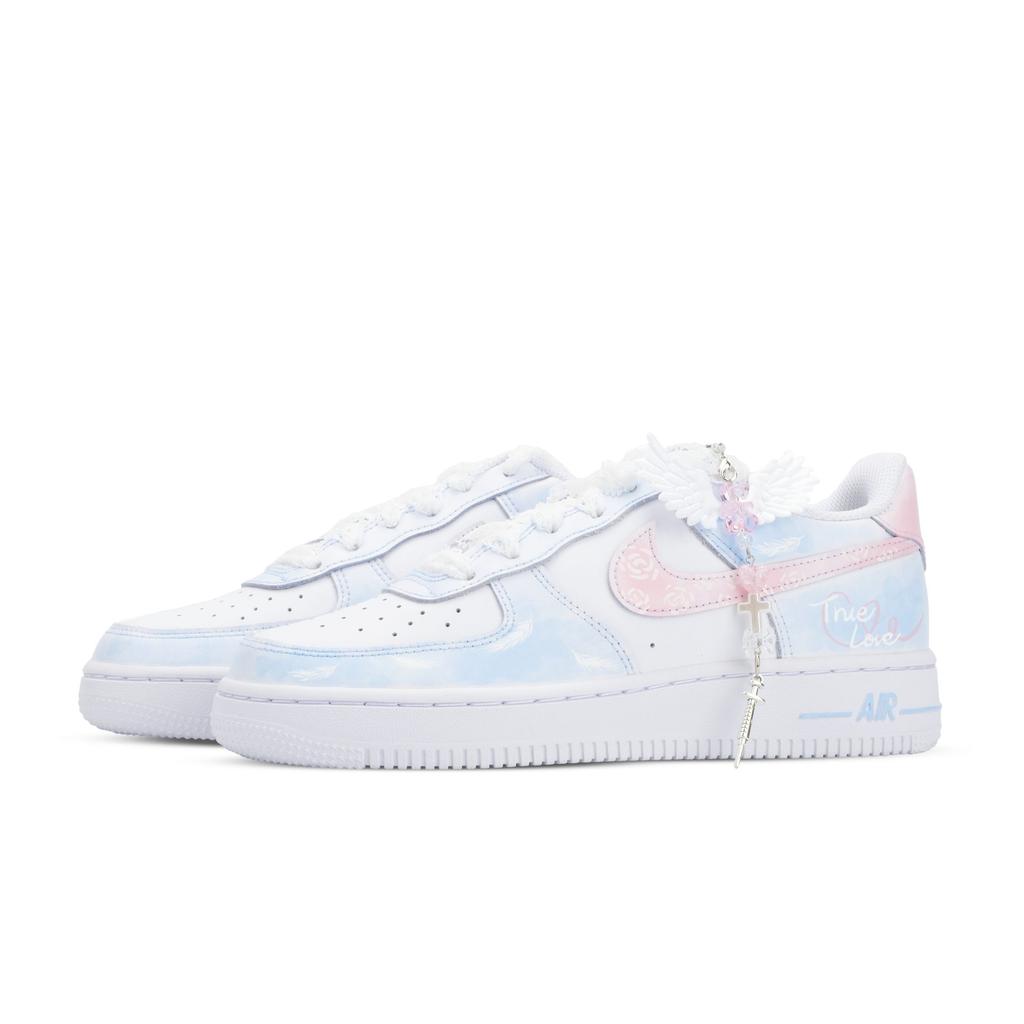 Nike Air Force 1 Monster Lab, Настоящая любовь Прибывает Низкие Скейтбордические Кроссовки Унисекс Синий Розовый DH2920-111(Команда445- )