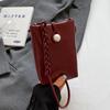 Мини-сумки через плечо для женщин, симпатичная сумка для телефона из жемчуга, универсальная и современная, красное вино, женские кошельки для покупок, новые
