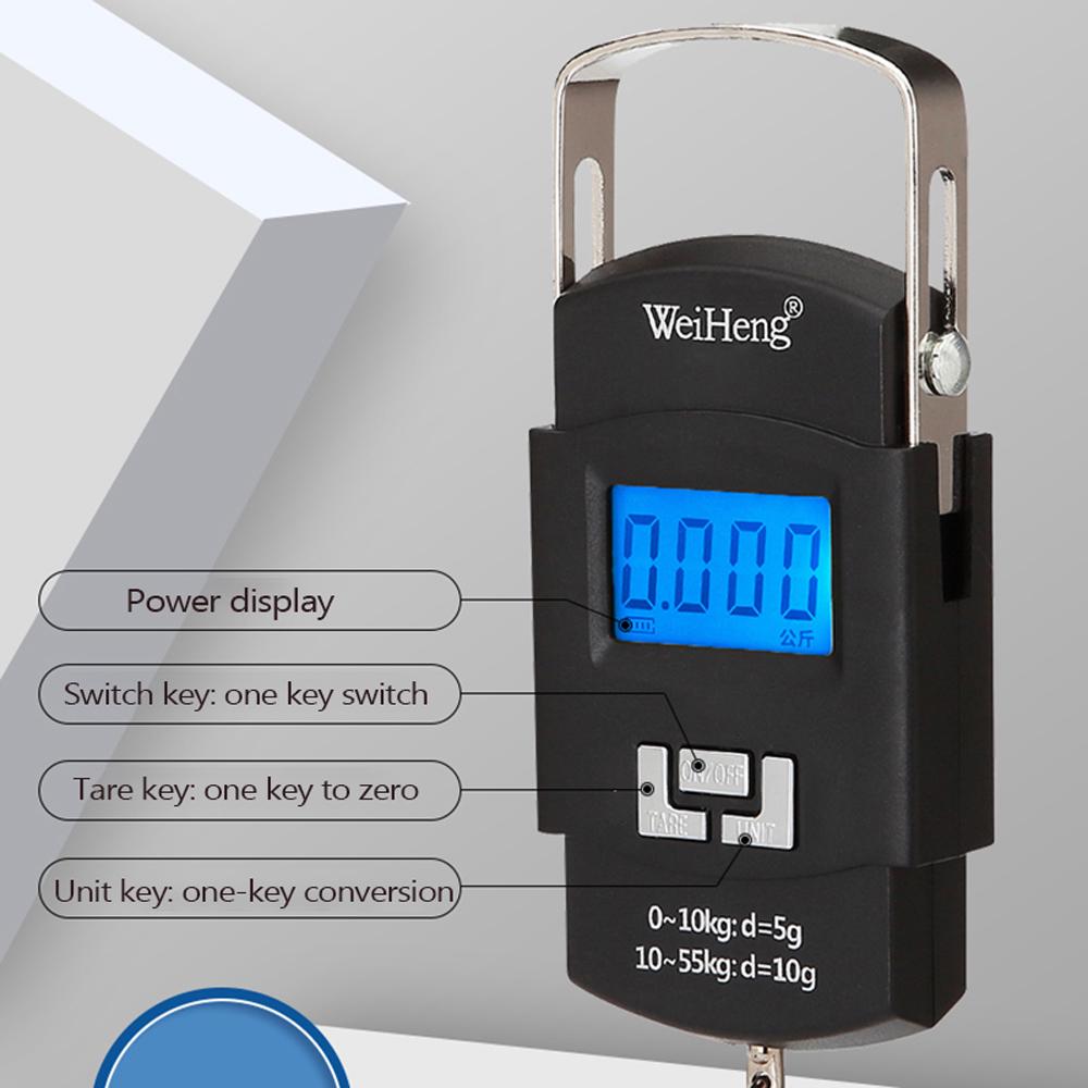 WeiHeng WH-A25 Rechargeable Portable Electronic Scale LCD Display Luggage Scale Multi-unit