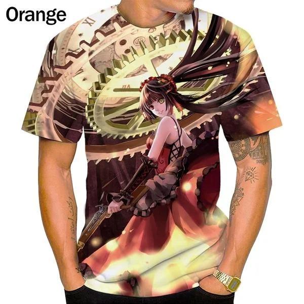 Новая футболка унисекс с 3d принтом «Аниме DATE A LIVE Kurumi Tokisaki», повседневная футболка в стиле Харадзюку с короткими рукавами