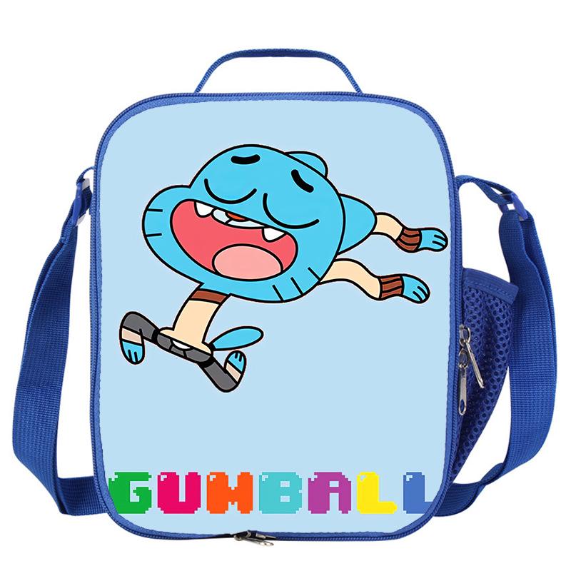 Gumball Blue Print Lunch Bag - Stylish, Insulated Summer Design for Students