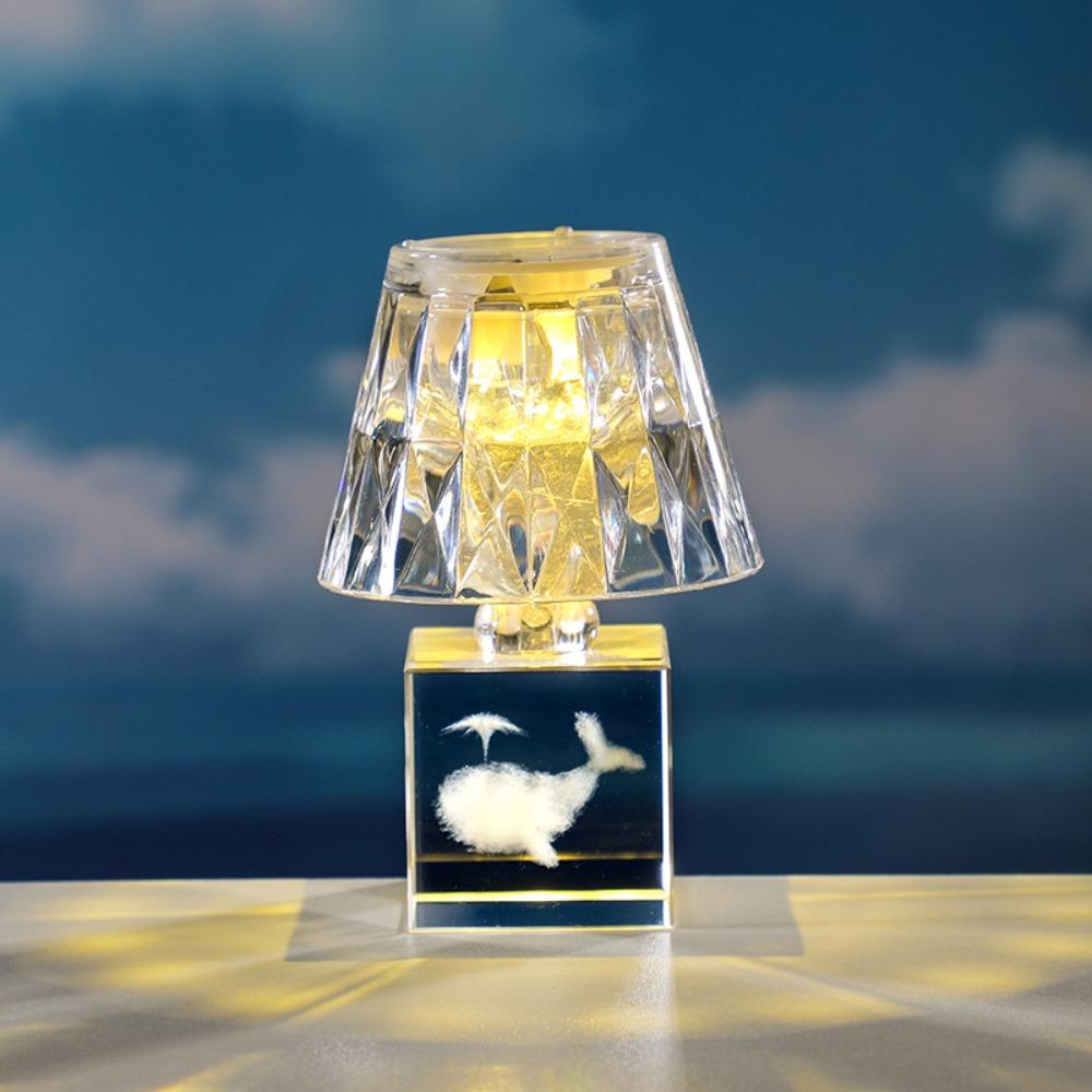 LED Modern Crystal Table Lamp Acrylic Bedside Night Light Creative Crystal Desk Lamp Home