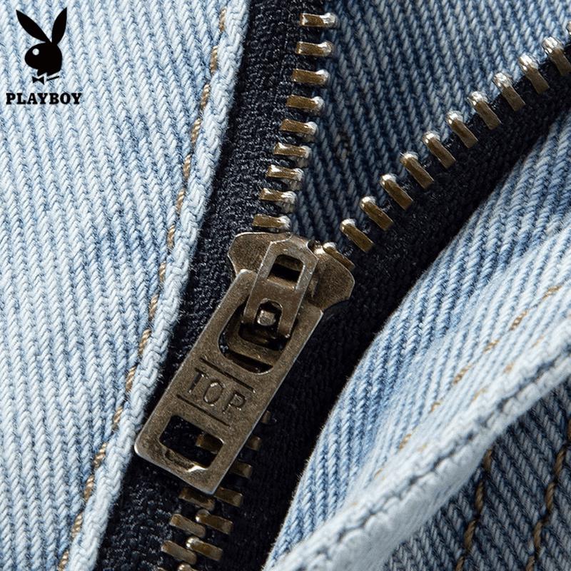 PLAYBOY Мужские джинсы из чистого хлопка с эластаном, свободные, прямые