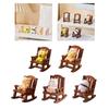 Small Sculpture Ornament Rocking Chair Animal Figurine Toy Resin Craft Miniature Figurine Decoration for Bookshelves