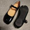 IPPEUM Burgundy Tabi Shoes Women Mary Janes Shoes 2025 New Ballet Flats Split Toe Shoes