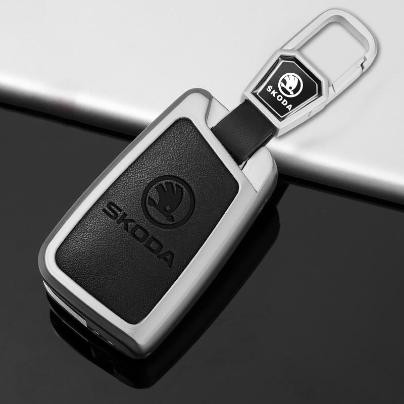 Car Flip Remote Key Fob Case Cover Protector Shell Bag For Skoda Octavia A5 A7 Fabia Superb Kodiaq Karoq Keychain Accessories