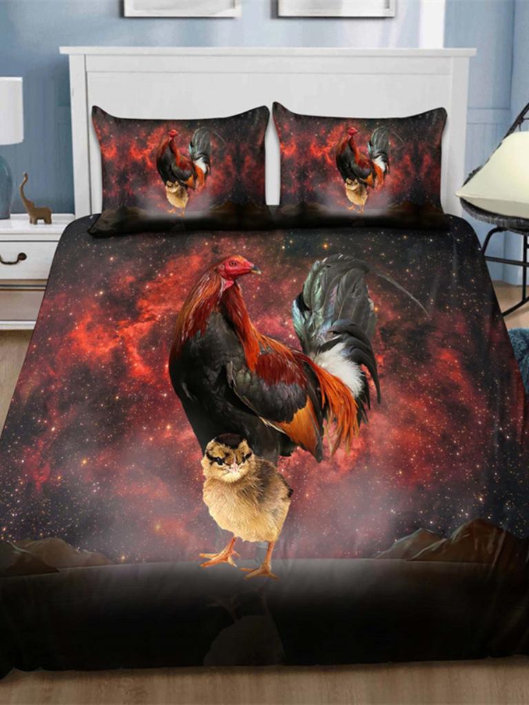 Farm 3D Chicken Duvet Cover Rooster Goose Duck for Kid Teen Women Men Gifts Farmhouse Animals for Bedroom Decorations Queen King