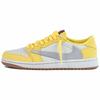 Travis Scott x Air Jordan 1 Низкие Винтажные Баскетбольные Кроссовки Женские Канареечно-Желтые DZ4137-700(Команда96-)