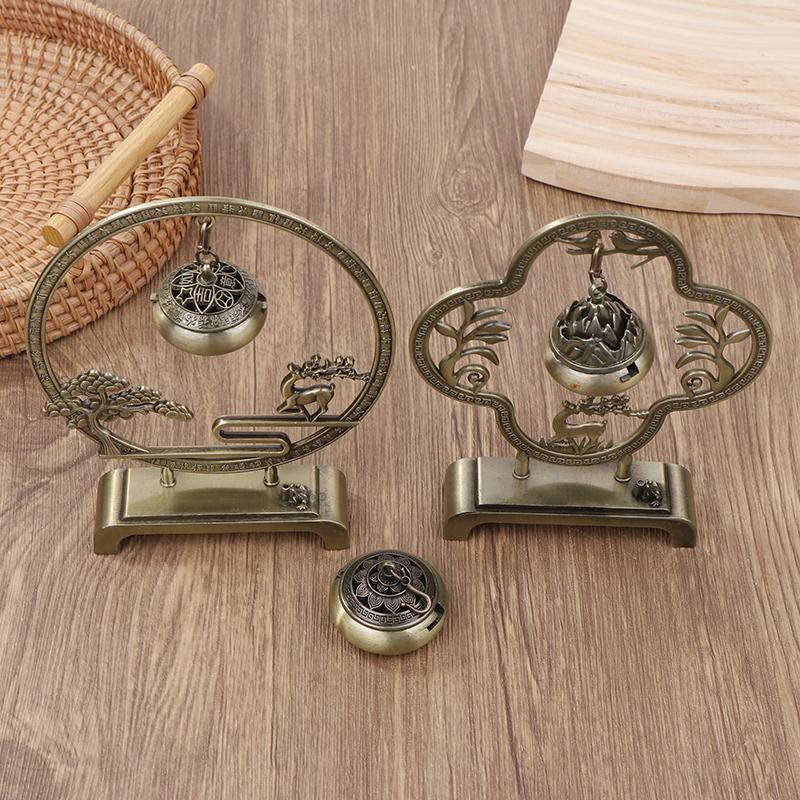 Курильница для благовоний в виде цветка лотоса, ретро, выдолбленная, цинковый сплав, подвесные курильницы для лотоса, благословение, держатель для настурции, домашний офис, декор