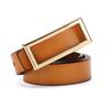 Elegant Genuine Leather Belts Rectangle Buckle Waist Belt Casual Skinny Thin Belt  All-Match