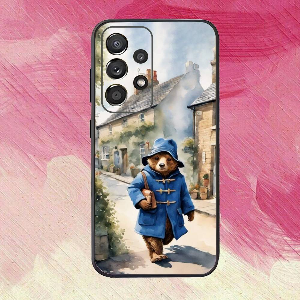 Милый Чехол для Телефона с P-Paddington B-Bear Для Samsung S25,S24,S21,S22,S23,S30,Ultra,S20,Plus,Fe,Lite,Note,10,9,5G Черный Чехол