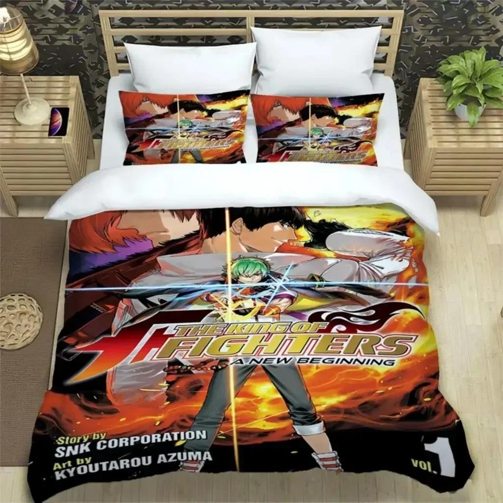 KOF Anime Art Print Bedding Set For Bedroom Soft Modern Bedspreads Comefortable Kids Duvet Cover Quilt Cover And Pillowcase