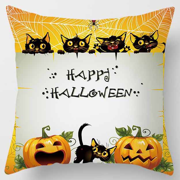 18 дюймов Хэллоуин мультфильм кот квадратная наволочка украшение дома автомобиль диван спальня наволочка