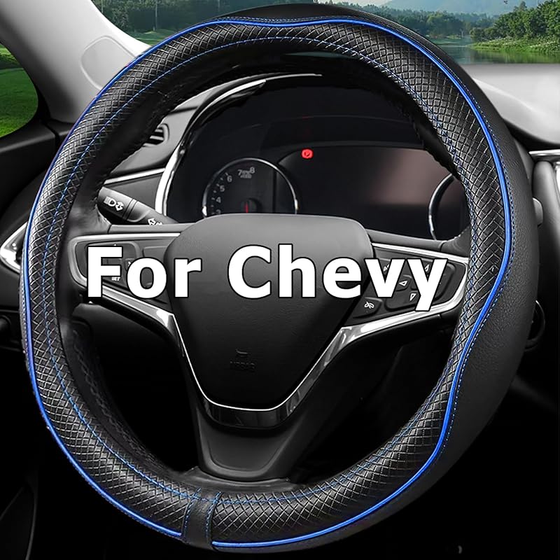 Car Steering Wheel Cover For Chevy Silverado 1500 2500 3500, Tahoe, Equinox,Traverse,Colorado, Automative Accessories For Chevy, Sporty Design, Black